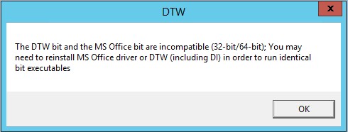 Arriba 20+ imagen the dtw bit and the ms office bit are incompatible